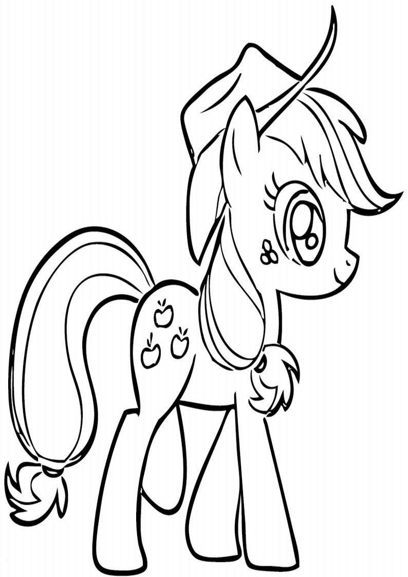 kolorowanka My little Pony Applejack, malowanka do wydruku dla dziewczynki numer 1